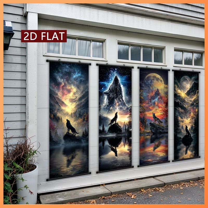 Wall Scroll Tapestry - VIKAMA Tapeçaria de Parede Galaxy Wolf