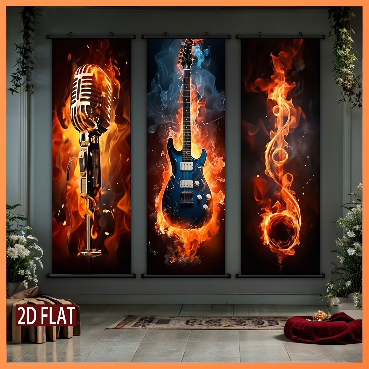 Wall Scroll Tapestry - Tapeçaria em Rolo VIKAMA Flame Rock