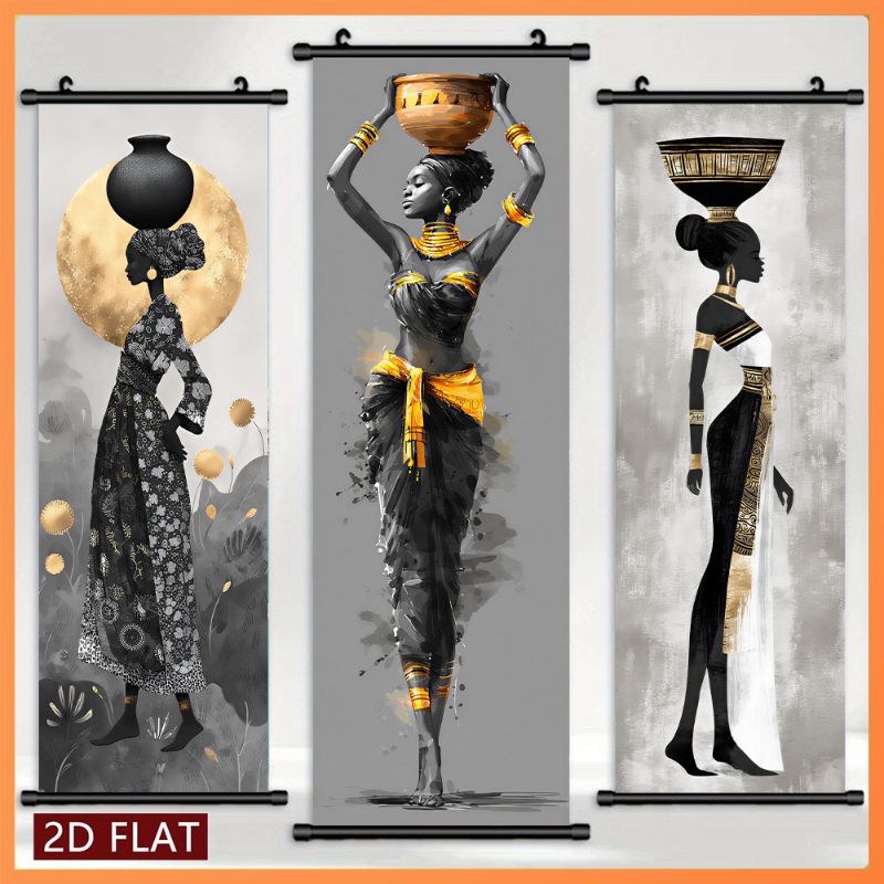 Wall Scroll Tapestry - VIKAMA Tapeçaria de Parede Silhueta de